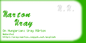 marton uray business card